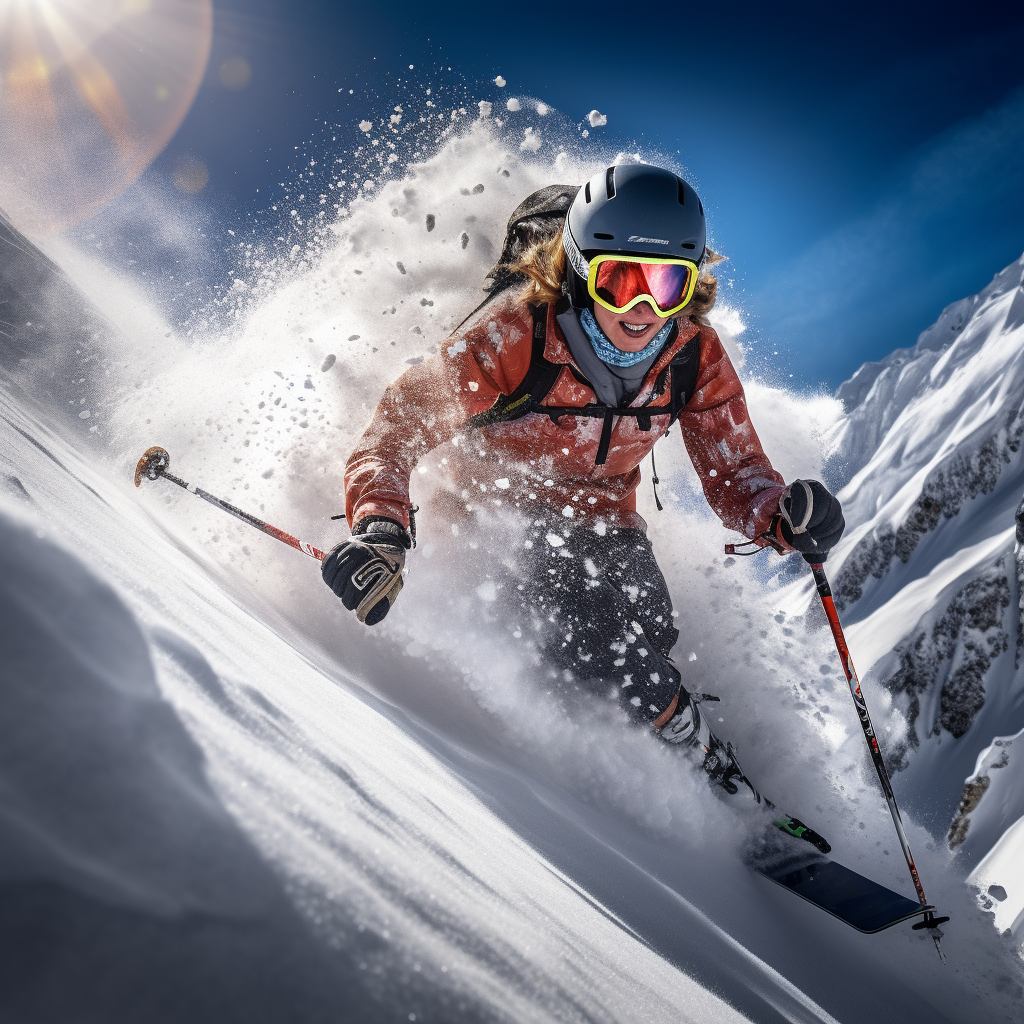 Heli-ski in the alps
